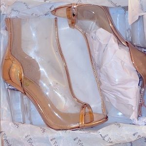 Rose gold clear Booties